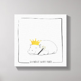 Baby Pygmy Hippo-Goodnight Sweet Prince Canvastryck