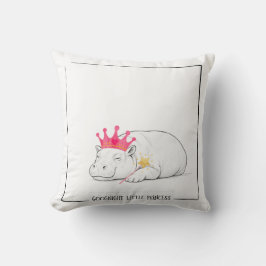 Baby Pygmy Hippo Princess Throw Pillow Kudde