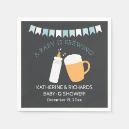 Baby-Q Baby är Brewing Boy Shower Napkin Pappersservett