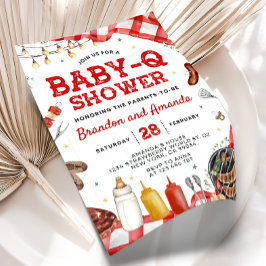 Baby-Q Baby Shower-inbjudan, Baby Q Bakgård Cou Inbjudningar