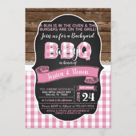 Baby Q Baby Shower-inbjudan för flicka - Rosa Inbjudningar