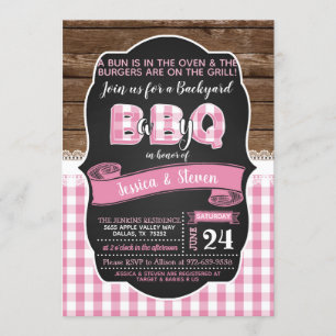 Baby Q Baby Shower-inbjudan för flicka - Rosa Inbjudningar