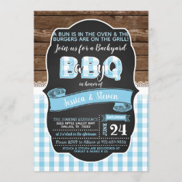 Baby Q Baby Shower-inbjudan för pojke - Baby blue Inbjudningar