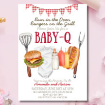 Baby-Q Baby Shower Inbjudan Mall, BBQ Baby