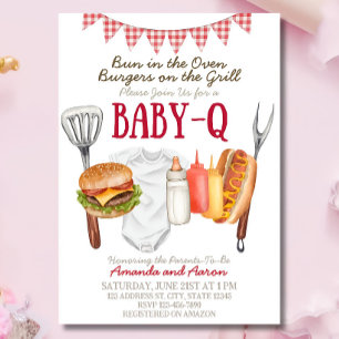 Baby-Q Baby Shower Inbjudan Mall, BBQ Baby