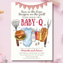 Baby-Q Baby Shower Inbjudan Mall, BBQ Baby