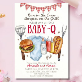 Baby-Q Baby Shower Inbjudan Mall, BBQ Baby