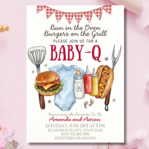 Baby-Q Baby Shower Inbjudan Mall, BBQ Baby