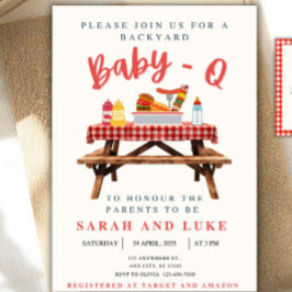 Baby-Q Baby Shower-inbjudan, Trädgårds-BBQ (Edita Inbjudningar