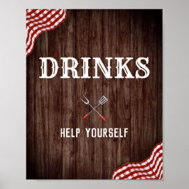 Baby Q Backyard BBQ Dekorations Drinks Poster