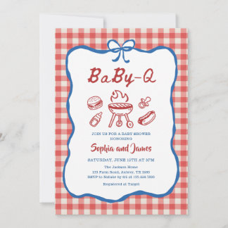 Baby Q Bakgårds BBQ 4:e Juli Baby Shower Inbjudningar