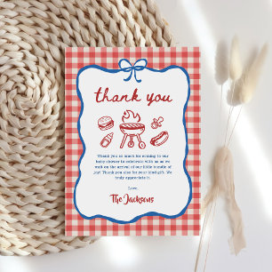 Baby Q Bakgårds grillfest 4:e juli Baby Shower Tack Kort