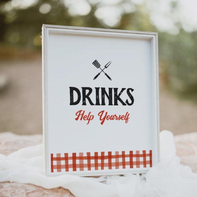 Baby Q Barbecue Baby Shower Drinks Sign Poster (Skapare uppladdad)