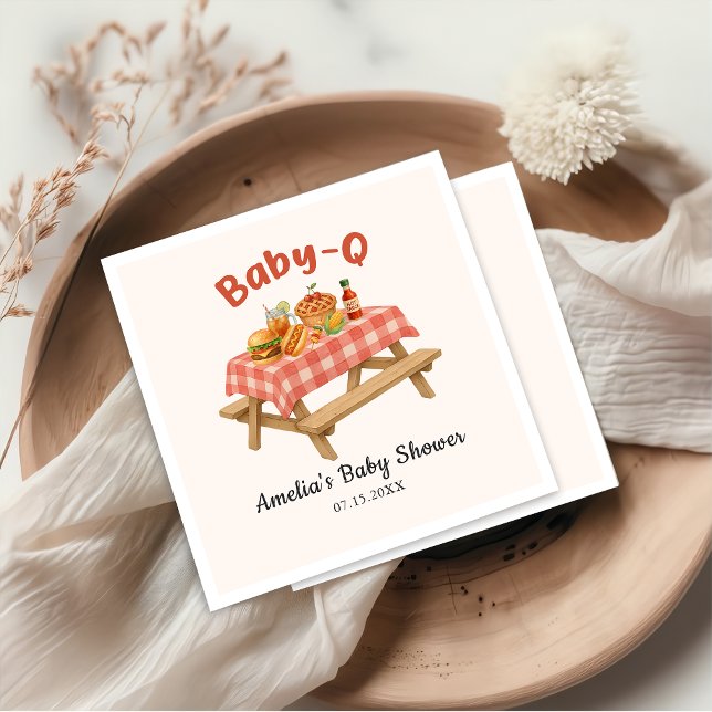 Baby Q Barbecue Baby Shower Napkins Pappersservett (Skapare uppladdad)