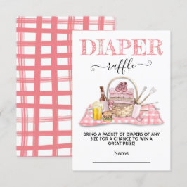 Baby Q Barbecue Shower Rosa Diaper Raffle Card Inbjudningar