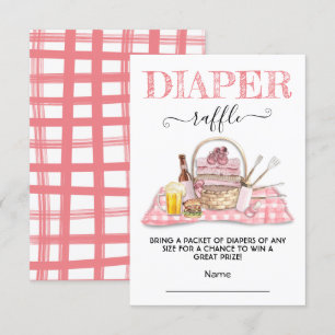 Baby Q Barbecue Shower Rosa Diaper Raffle Card Inbjudningar