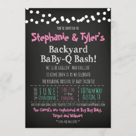 Baby-Q BBQ Flicka Shower Inbjudan Bok Card