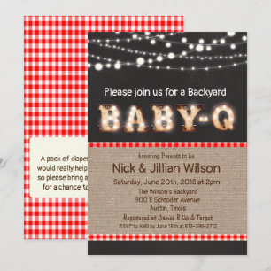 Baby Q BBQ-krita baby shower-inbjudan Inbjudningar