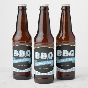 Baby Q Beer Flaska-etikett - Baby blue Ölflaska Etikett