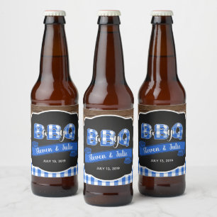 Baby Q Beer Flaska-etikett - blått Ölflaska Etikett