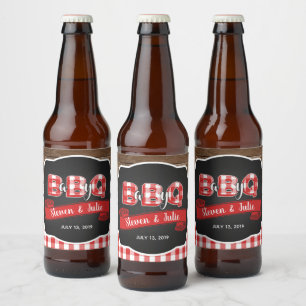 Baby Q Beer Flaska-etikett - röd Ölflaska Etikett