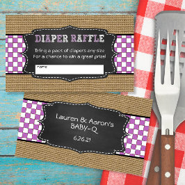 Baby Q Blöja Raffle Biljett Lila  Tilläggskort