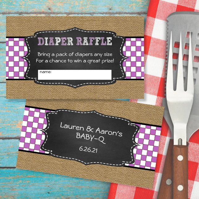Baby Q Blöja Raffle Biljett Lila  Tilläggskort (Skapare uppladdad)
