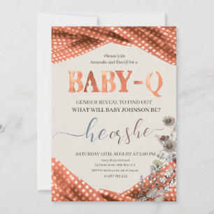Baby q Gender Reveal Inbjudningar