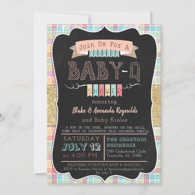 Baby-Q Girl Baby Shower Inbjudningar (Framsida)