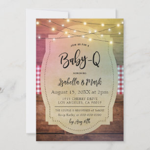 Baby-Q Grillfest för Baby Shower Inbjudningar