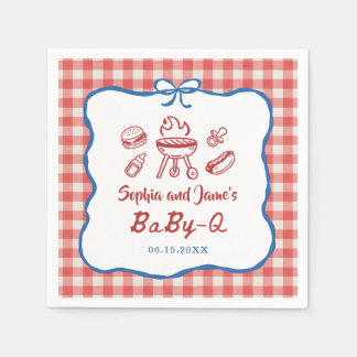 Baby-Q grillning 4:e juli baby shower Pappersservett