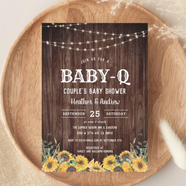 Baby-Q-Gultens BQ-pars inbjudan till babyskor (Skapare uppladdad)