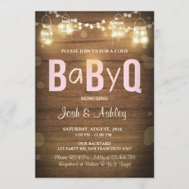 Baby Q inbjudan Kod för BBQ Baby Shower Rustic Ros