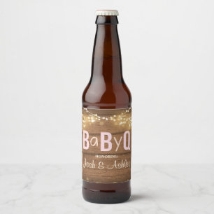 Baby Q-kod BBQ Babykläder Vin Flaska-etiketträ Ölflaska Etikett