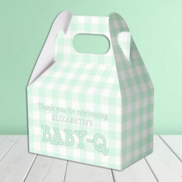Baby-Q Mint Green Gingham Baby Shower Presentaskar