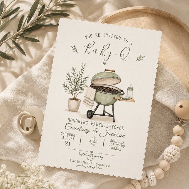 Baby-Q Par Baby Shower  Inbjudningar (Skapare uppladdad)