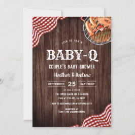 Baby-Q Picnic BBQ-pars barnbildsinbjudan Inbjudningar