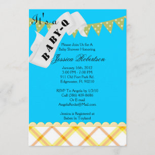 Baby Q Pub-B-Q Shower, Cute Inbjudningar