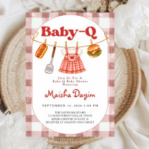 Baby-Q Röd Rutig Tygstrecksflicka Barnkalas