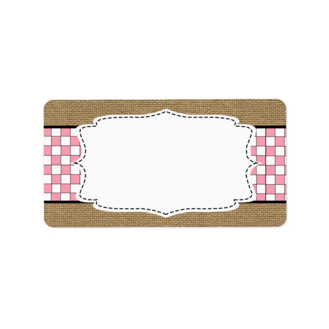 Baby Q rosa blank namn-etikett Adressetikett (Framsidan)