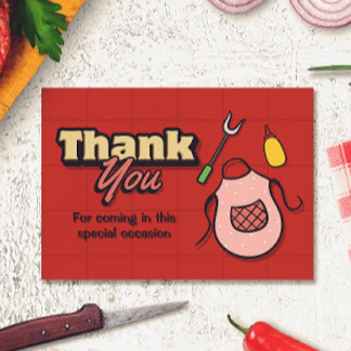 Baby-Q Shower - BBQ Thank You Card Tack Kort