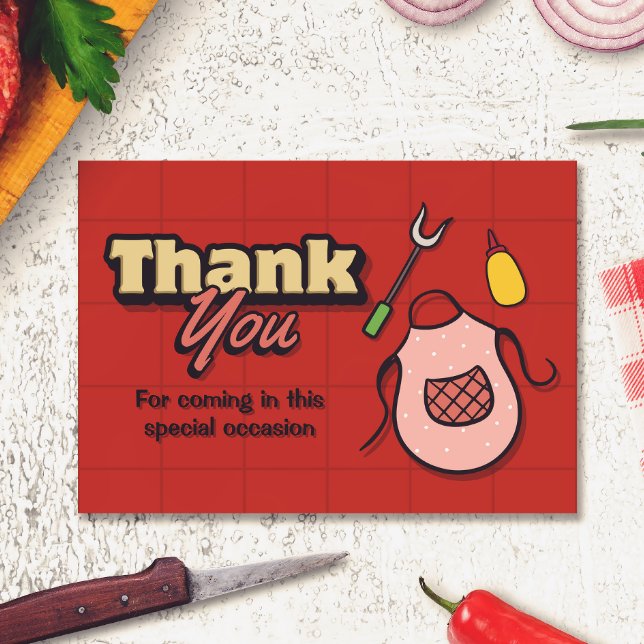 Baby-Q Shower - BBQ Thank You Card Tack Kort (Baby-Q Shower - BBQ Thank You Card)