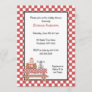 Baby Q Shower Investigation Girl med lätt skal Inbjudningar