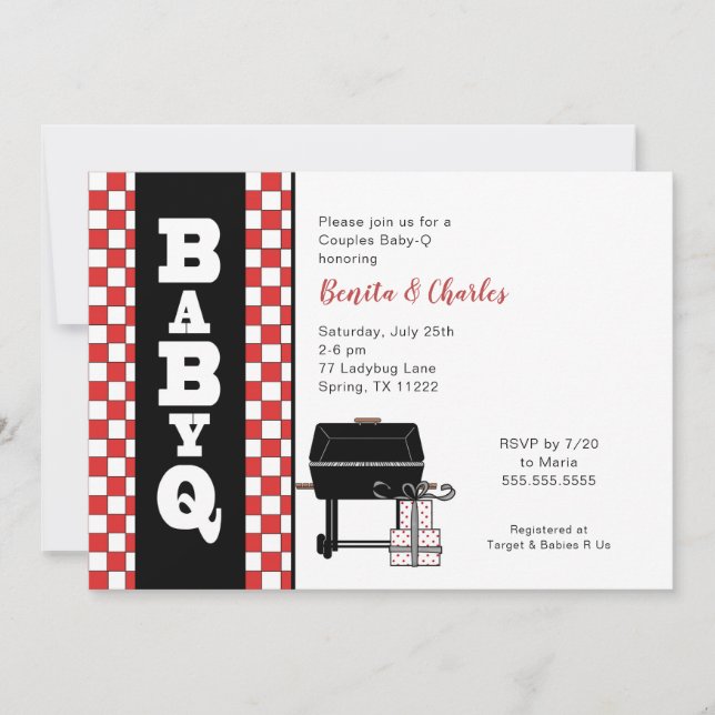 Baby Q Shower, par BBQ babydusch Inbjudningar (Framsida)