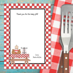Baby Q Shower Tackkort Stationery Anteckningskort