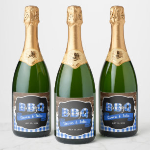 Baby Q Sparkling Vin-etikett - blått