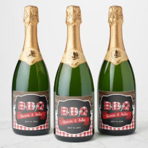 Baby Q Sparkling Vin-etikett - röd