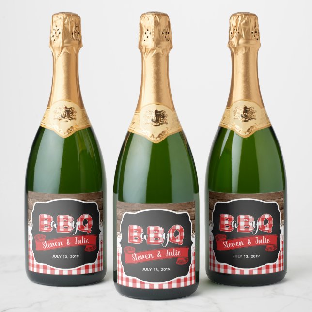 Baby Q Sparkling Vin-etikett - röd (Flaskor)
