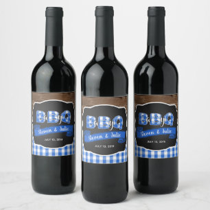 Baby Q Vin Flaska - etikett - blått