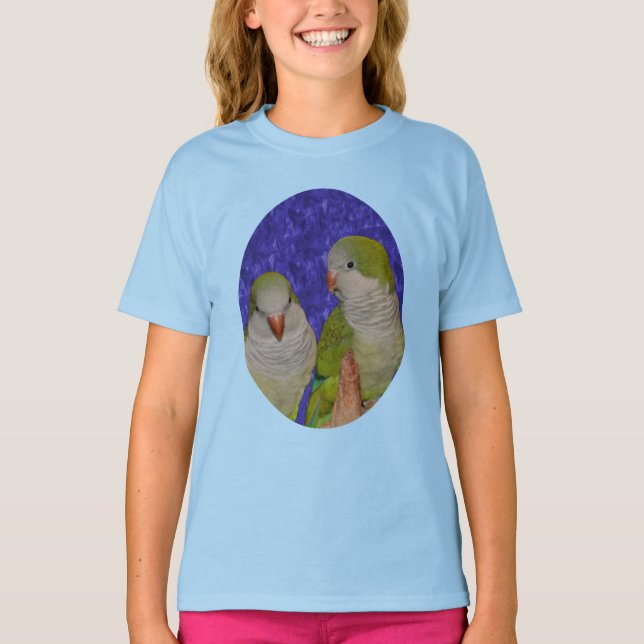 Baby Quaker Parrot Pair   T Shirt (Framsida)